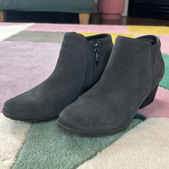 Blondo Villa Waterproof Dark Grey Suede Ankle Boots Booties - Picture 8 of 17